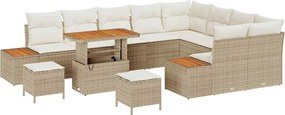 vidaXL Kerti Kanapé Szett 12 pcs Bézs polirattan