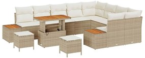 vidaXL Kerti Kanapé Szett 12 pcs Bézs polirattan