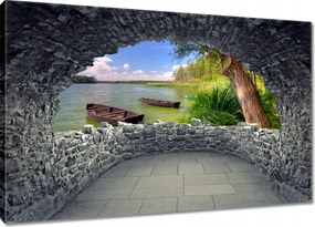 Vászonkép 60x40 Tó Csónakok Tájkép