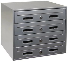 Postafiók készlet BK 02, 4 postaláda, ezüst