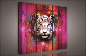 Tigris, 3 darabos vászonkép, 90x80 cm méretben