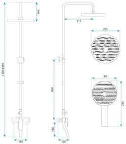 Rea Bloom, zuhanykád készlet esőfejjel és kézi zuhanyfejjel, króm, REA-P9527