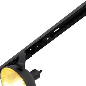 1 fázisú sínrendszer 3 állítható fekete reflektorral - Magnax