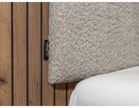 Világosszürke franciaágy ágyráccsal 140x190 cm Lior – Bobochic Paris