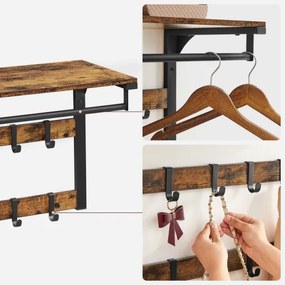 NATE fali fogas polccal barna/fekete