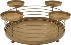 Fém adventi gyertyatartó GOLDEN ADVENT 32 cm, arany