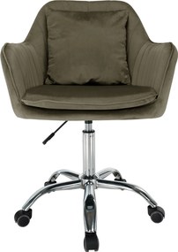 Irodai fotel, szürkésbarna Taupe Velvet anyag/króm, KLIAN