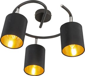 Okos modern mennyezeti lámpa fekete, 3 db WiFi B35 izzóval - Lofty