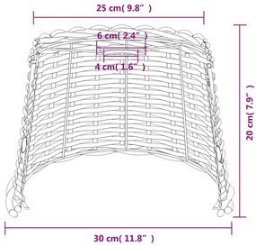 barna fonott mennyezeti lámpaernyő Ø30 x 20 cm