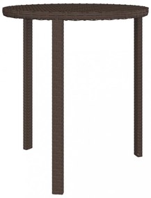 3 db barna polyrattan kisasztal