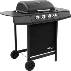 vidaXL fekete gáz grillsütő 4 égővel