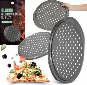 Pizza Tepsi 33 cm Sütőforma Reszelt Nagy Tálca Tapadásmentes L0