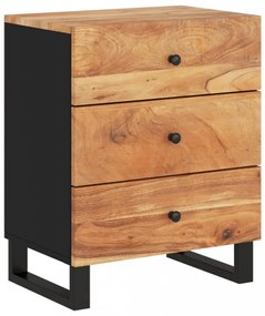tömör akácfa és szerelt fa éjjeliszekrény 50 x 33 x 62 cm