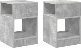 vidaXL Végasztal 2 pcs Beton Szürke 30,5 x 30 x 45 cm Faanyag