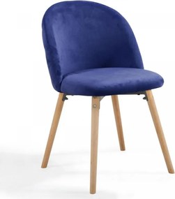 MIADOMODO Étkezőszék készlet bársony 4 db kék