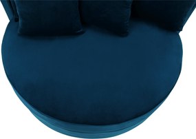 Kerek fotel, Velvet szövet kék, SALOTO