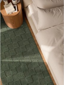 Sötétzöld kézi szövésű gyapjú futószőnyeg 80x200 cm Scala – Villeroy&amp;Boch