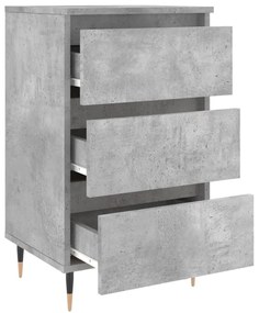 2 db betonszürke szerelt fa éjjeliszekrény 40x35x69 cm