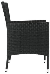 2 db fekete polyrattan kerti szék párnákkal (csak Egyesült Királyság/Írország/FI/NO)