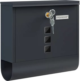 POST postaláda újságtartóval, 30,5x10x33,5cm, antracit Monzana