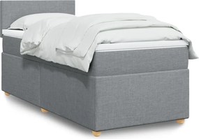 vidaXL világosszürke szövet rugós ágy matraccal 100 x 200 cm