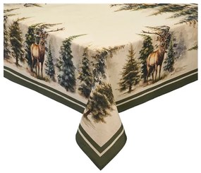 Karácsonyi nagy asztalterítő 140x240 cm pamut Bosco incantato szarvas