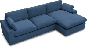 Kék kordbársony sarokkanapé Belair – Bobochic Paris