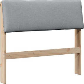 vidaXL Kárpitozott fejtámla Világosszürke 90 cm Tömör fenyőfa