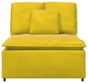 sárga moduláris kanapé középső modul párnákkal 100 cm