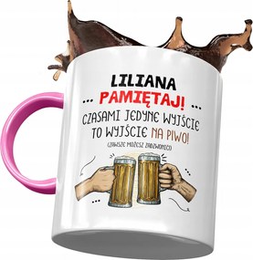 Rózsaszín Bögre Liliána Barátnő Feleség Ajándék Nyomtatott Fotóval
