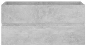 Betonszürke szerelt fa mosdószekrény 90 x 38,5 x 45 cm