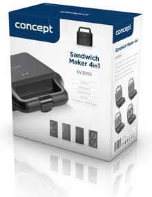 Concept SV3055 - Szendvics készítő 4in1 700W/230V fekete