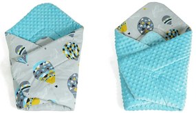 baby nellys kifordítható pólya minky- lufi, minky- világoskék