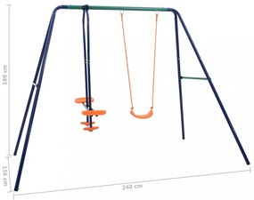 acél hintaszett 3 db üléssel