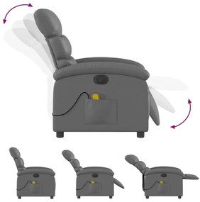 szürke műbőr elektromos dönthető masszázsfotel