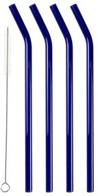 Üveg szívószál készlet tisztítókefével, 4 db-os – Lyngby Glas