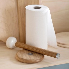 Hammershoi tölgyfa konyhai papírtörlő tartó fehér porcelán részletekkel - Kähler Design