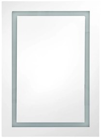 fényes fekete LED-es tükrös fürdőszobaszekrény 50 x 13 x 70 cm