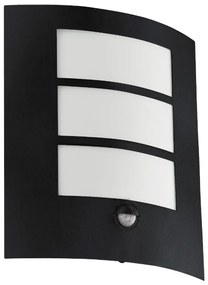 Eglo 99568 City kültéri fali lámpa, mozgásérzékelővel, fekete, E27 foglalattal, max. 1x40W, IP44