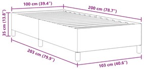 Ágykeret Világosszürke 100x200 cm Bordázott Szövet