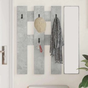 Fali Kabáthorog tárolóval Beton szürke 65 x 3 x 100 cm Faanyag