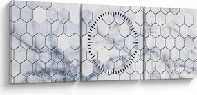 Kép - Márványozott hatszög (órával) (90x30 cm)