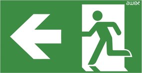 Piktogram Irány A Menekülési Kijárathoz Balra, 150x300mm