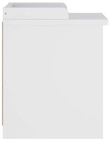 SANDNES fehér tömör fenyőfa előszobapad 45x40x50 cm