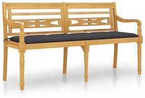 tömör tíkfa Batavia pad antracitszürke párnával 150 cm