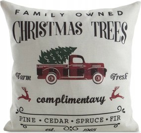 Karácsonyi díszpárnahuzat Jancsi 45x45 cipzáras autó