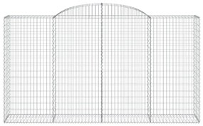 3 db íves horganyzott vas gabion kosár 300x50x160/180 cm