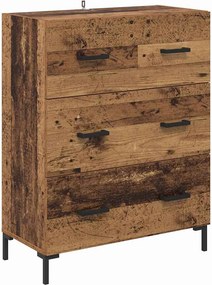 vidaXL Széf fiókkal Öreg fa 69,5 x 34 x 90 cm Műszaki fa és vas