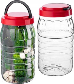 Befőttesüveg Műanyag Pet Tartály 3L Élelmiszer Tégely Termékek Befőttesüvegek Tanúsítvány 2 db