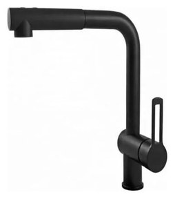 Paffoni - Mosogató csaptelep kihúzható zuhanyfejjel RINGO 29,2 cm fekete